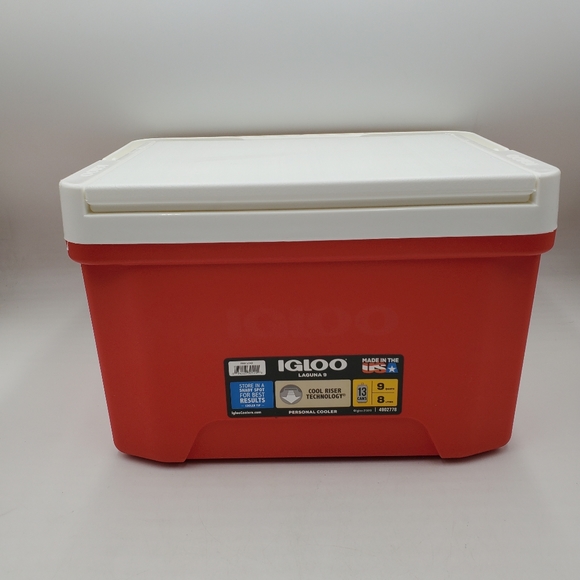RED IGLOO  COOLER 9 QUARTS 8 LITERS 13 CANS 2020 Made In The USA - Picture 6 of 11